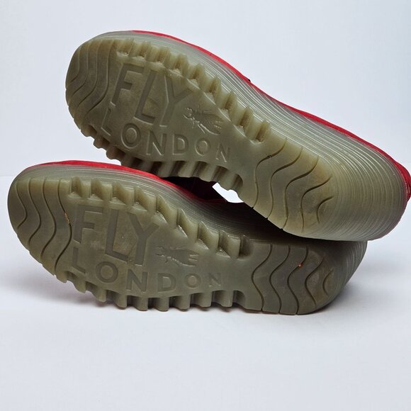 Fly London Yaji888fly Copido Red Wedge Slingback Open Toe Heels, 36, - Picture 8 of 9